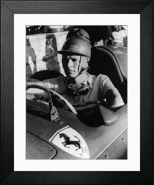 Framed Print : Peter Collins in a Ferrari, c1956 Framed Print : Peter Collins in a Ferrari, c1956