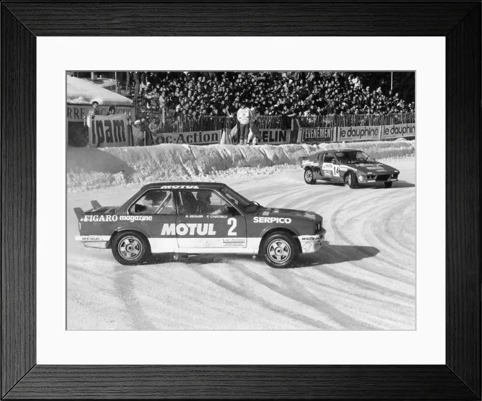 Framed Print : A BMW 325IX during the Chamonix Ice Race, France, 1989 Framed Print : A BMW 325IX during the Chamonix Ice Race, France, 1989
