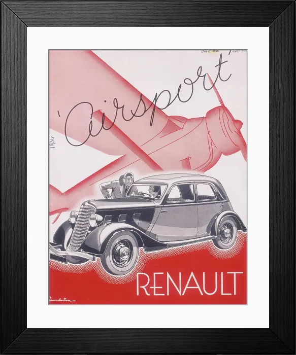 Framed Print : Poster advertising Renault cars, 1934 Framed Print : Poster advertising Renault cars, 1934
