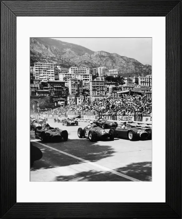 Framed Print : Cars on the starting grid, Monaco, 1950s Framed Print : Cars on the starting grid, Monaco, 1950s