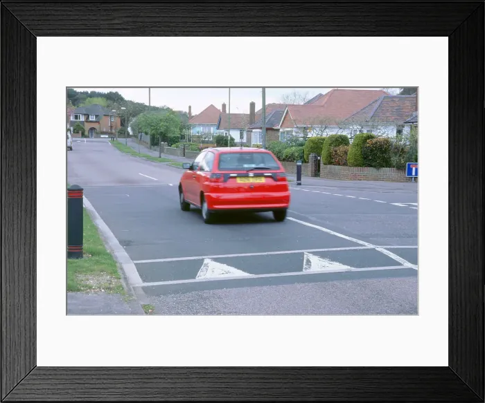 Framed Print : Traffic calming speed hump