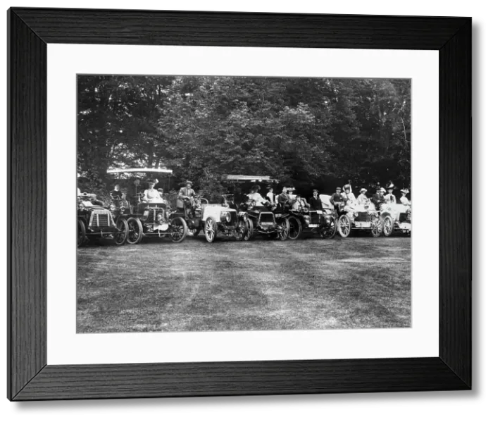Framed Print : An early motor meet, (c1900s?) Framed Print : An early motor meet, (c1900s?)