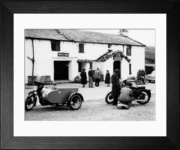 Framed Print : 1954 RAC Norton motor bike and side-car, (c1954?) Framed Print : 1954 RAC Norton motor bike and side-car, (c1954?)