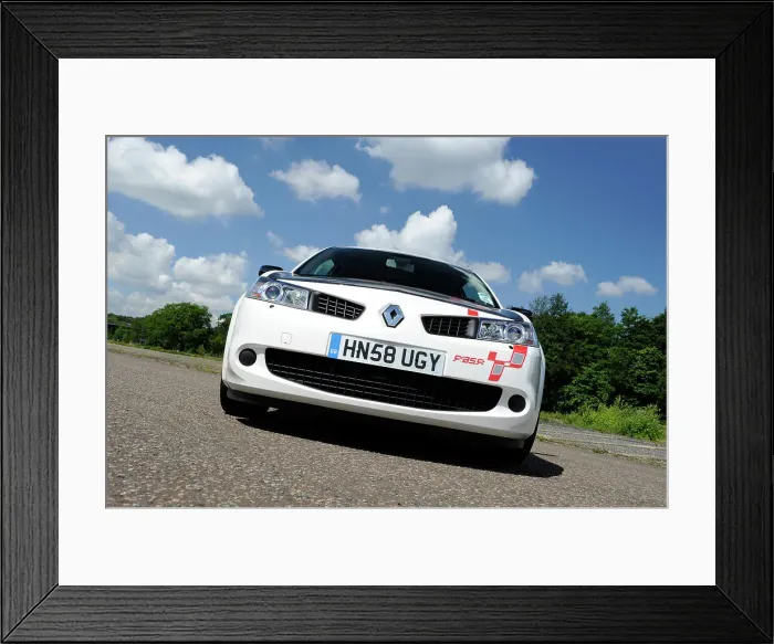 Framed Print : Renault Megane Sport R26R 2009. Artist: Simon Clay Framed Print : Renault Megane Sport R26R 2009. Artist: Simon Clay