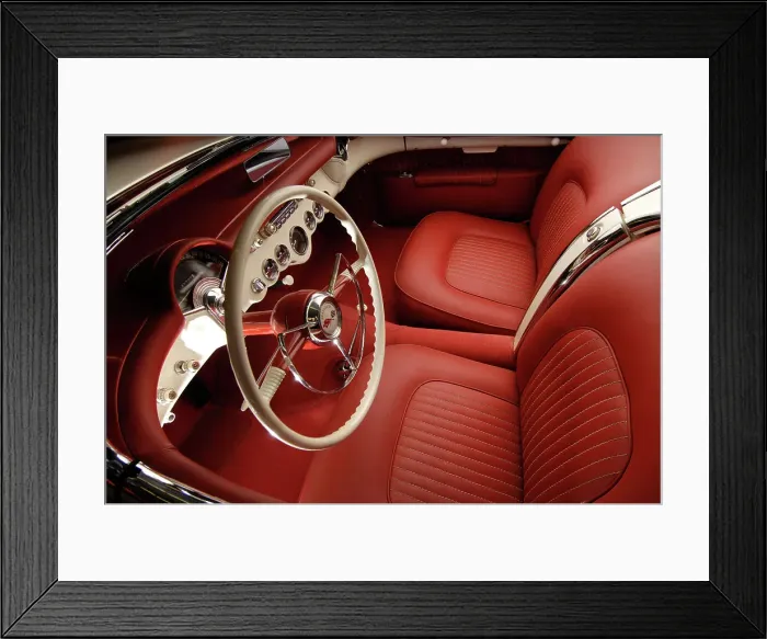 Framed Print : Chevrolet Corvette 1954. Artist: Simon Clay Framed Print : Chevrolet Corvette 1954. Artist: Simon Clay