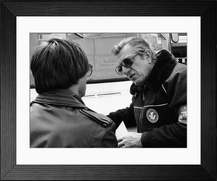 Framed Print : Jean-Marie Balestre speaking to Bernie Ecclestone, c1978-c1991 Framed Print : Jean-Marie Balestre speaking to Bernie Ecclestone, c1978-c1991