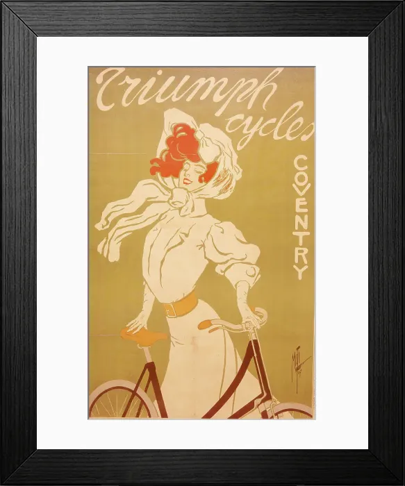 Framed Print : Poster advertising Triumph bicycles, 1907. Artist: Misti Framed Print : Poster advertising Triumph bicycles, 1907. Artist: Misti