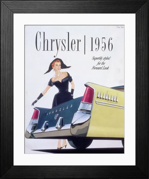 Framed Print : Poster advertising a Chrysler, 1956 Framed Print : Poster advertising a Chrysler, 1956