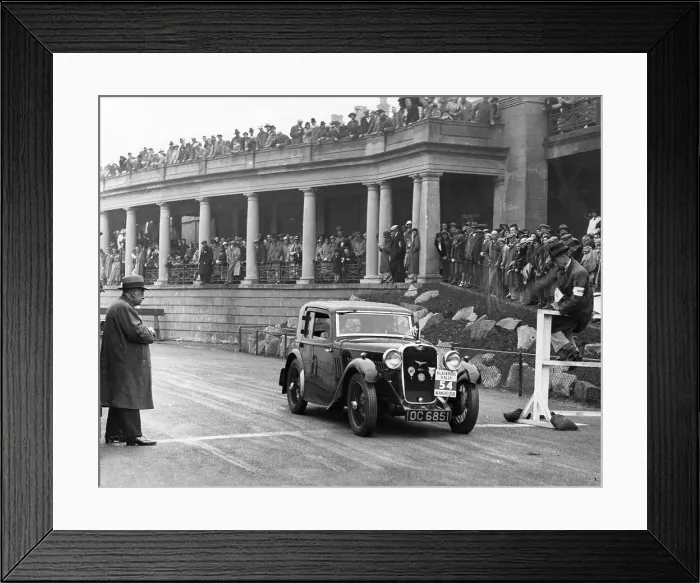Framed Print : 1934 Singer Nine Sports Coupe on Blackpool Rally Framed Print : 1934 Singer Nine Sports Coupe on Blackpool Rally