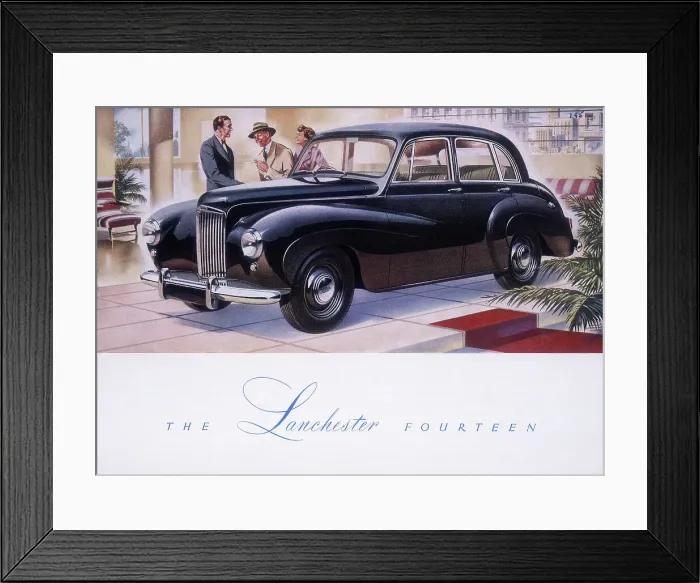 Framed Print : Poster advertising a Lanchester 14, 1951 Framed Print : Poster advertising a Lanchester 14, 1951