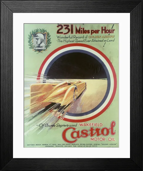 Framed Print : Poster advertising Castrol motor oil Framed Print : Poster advertising Castrol motor oil