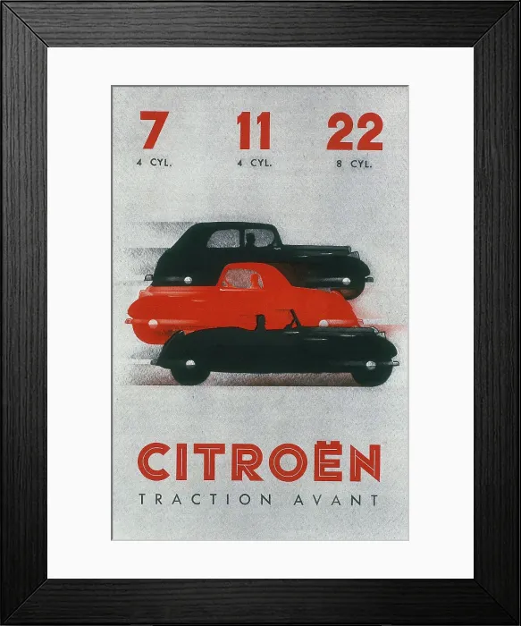 Framed Print : Poster advertising Citroen cars, 1934 Framed Print : Poster advertising Citroen cars, 1934