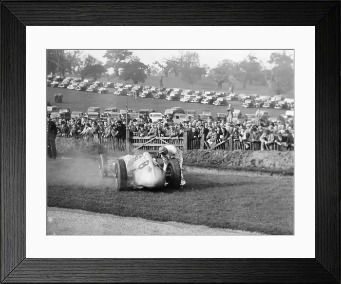 Framed Print : Dick Seaman with his Mercedes, Donington Grand Prix, 1938 Framed Print : Dick Seaman with his Mercedes, Donington Grand Prix, 1938