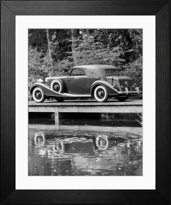 Framed Print : A 1933 Hispano-Suiza K6 reflected in a lake Framed Print : A 1933 Hispano-Suiza K6 reflected in a lake