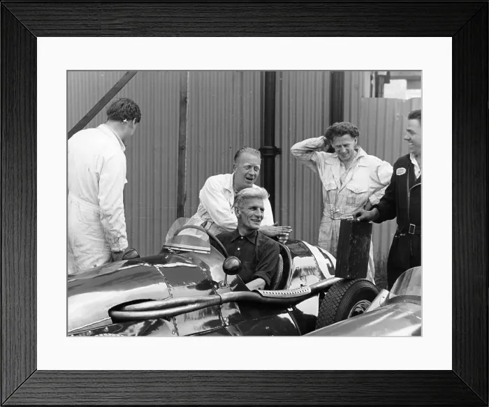 Framed Print : Charles Boulton with members of the Connaught team, Crystal Palace, London, 1954 Framed Print : Charles Boulton with members of the Connaught team, Crystal Palace, London, 1954