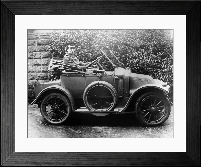 Framed Print : Woman in a 1911 convertible Renault AX, c1911 Framed Print : Woman in a 1911 convertible Renault AX, c1911