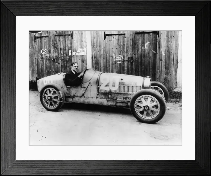 Framed Print : George Eyston in a 1927 Bugatti Type 35B, (1927?) Framed Print : George Eyston in a 1927 Bugatti Type 35B, (1927?)