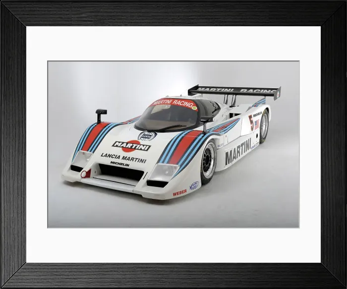Framed Print : Lancia Martini Le Mans car chasis no 0007 1983. Artist: Simon Clay Framed Print : Lancia Martini Le Mans car chasis no 0007 1983. Artist: Simon Clay