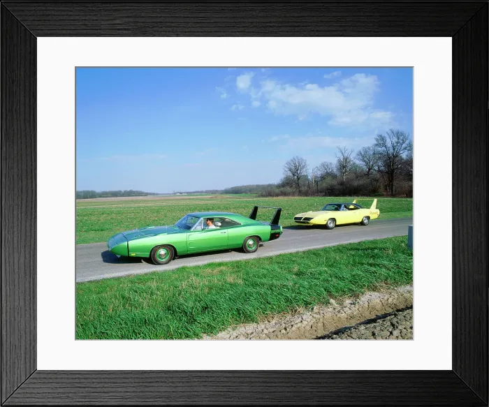 Framed Print : 1970 Plymouth Superbird with 1968 Dodge Daytona Framed Print : 1970 Plymouth Superbird with 1968 Dodge Daytona