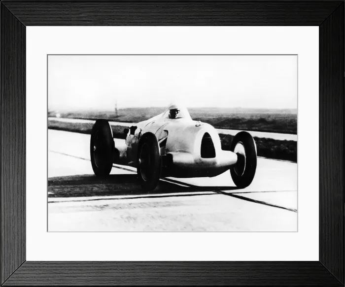 Framed Print : Bernd Rosemeyer in Auto Union record-breaking car, 1937 Framed Print : Bernd Rosemeyer in Auto Union record-breaking car, 1937