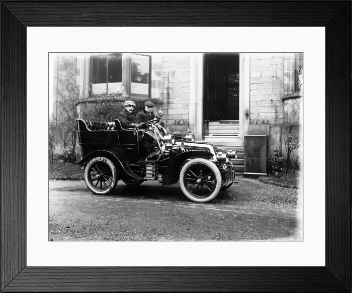 Framed Print : Two men in a De Dion Bouton car, c1904 Framed Print : Two men in a De Dion Bouton car, c1904