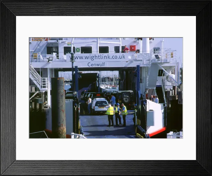 Framed Print : Lymington Car Ferry bound for Yarmouth, Isle of Wight, 2000 Framed Print : Lymington Car Ferry bound for Yarmouth, Isle of Wight, 2000
