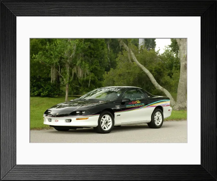 Framed Print : Chevrolet Camaro Indie pace car 1993. Artist: Simon Clay Framed Print : Chevrolet Camaro Indie pace car 1993. Artist: Simon Clay