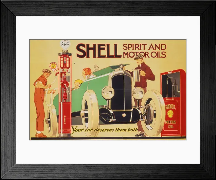 Framed Print : Poster advertising Shell spirit and motor oils. Artist: Rene Vincent Framed Print : Poster advertising Shell spirit and motor oils. Artist: Rene Vincent