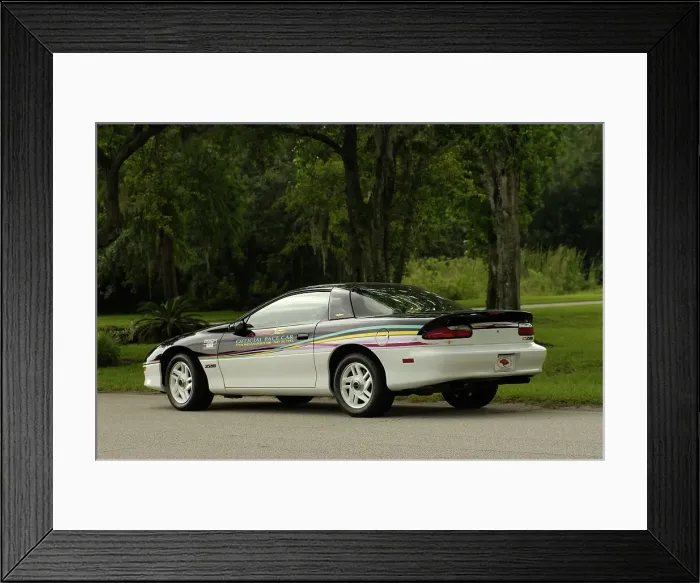 Framed Print : Chevrolet Camaro Indie pace car 1993. Artist: Simon Clay Framed Print : Chevrolet Camaro Indie pace car 1993. Artist: Simon Clay
