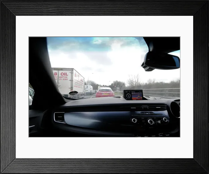Framed Print : Satellite navigation system in Alfa Romeo Giulietta 2011 in heavy traffic Framed Print : Satellite navigation system in Alfa Romeo Giulietta 2011 in heavy traffic