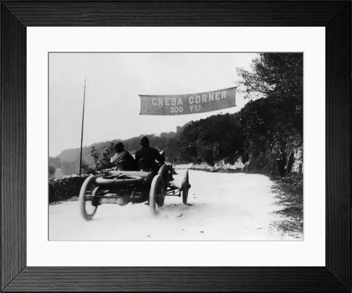 Framed Print : T Thornycroft in a Thornycroft car in a TT race, 1908 Framed Print : T Thornycroft in a Thornycroft car in a TT race, 1908