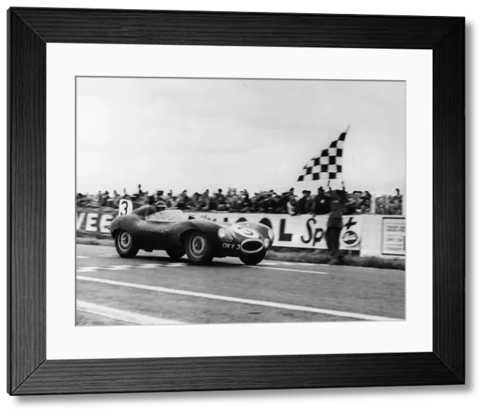 Framed Print : Ken Wharton in a Jaguar D Type, Rheims 12 Hours Race, France, 3rd July 1954 Framed Print : Ken Wharton in a Jaguar D Type, Rheims 12 Hours Race, France, 3rd July 1954
