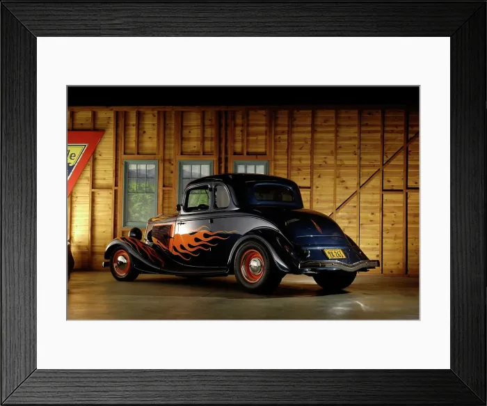 Framed Print : Ford Custom 1934. Artist: Simon Clay Framed Print : Ford Custom 1934. Artist: Simon Clay