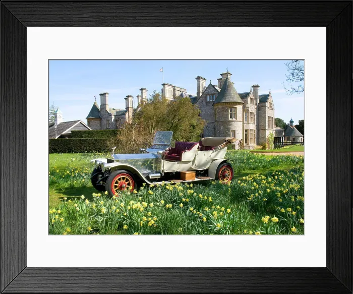 Framed Print : 1909 Rolls Royce in front of Palace House, Beaulieu Framed Print : 1909 Rolls Royce in front of Palace House, Beaulieu