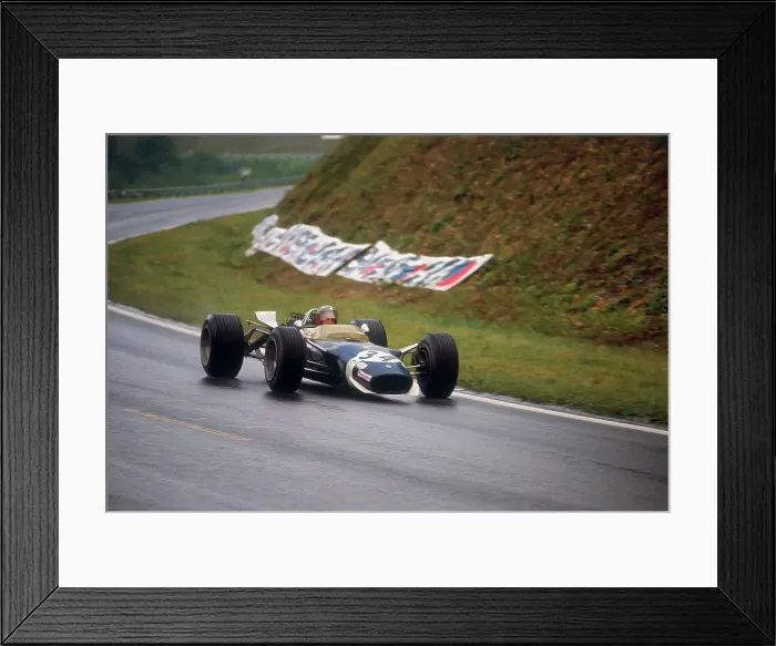 Framed Print : Jo Siffert's Lotus-Ford, French Grand Prix, Rouen, 1968 Framed Print : Jo Siffert's Lotus-Ford, French Grand Prix, Rouen, 1968
