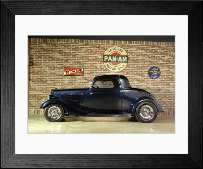 Framed Print : Ford Coupe Custom 1934. Artist: Simon Clay Framed Print : Ford Coupe Custom 1934. Artist: Simon Clay
