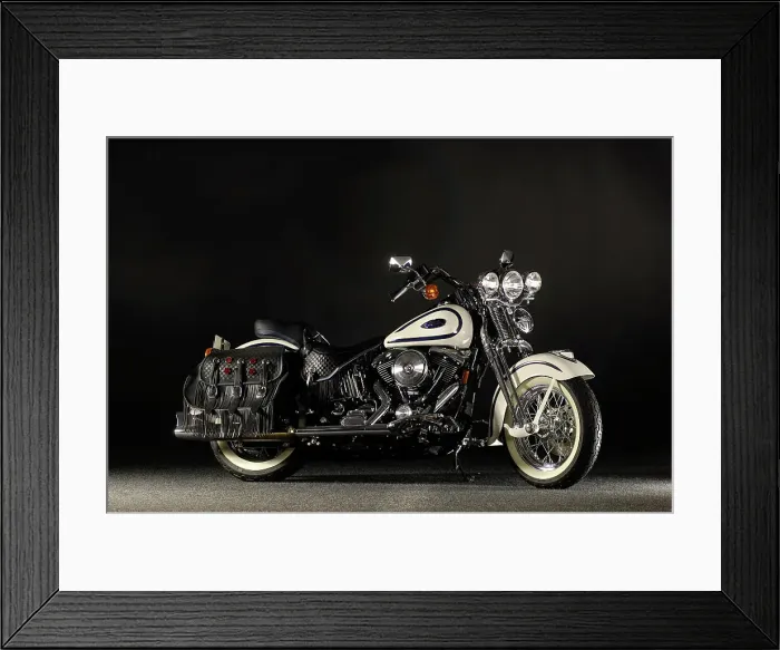 Framed Print : Harley Davidson soft tail springer 2005. Artist: Simon Clay Framed Print : Harley Davidson soft tail springer 2005. Artist: Simon Clay