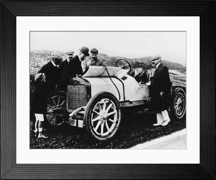 Framed Print : King Albert I of Belgium inspecting a car, c1909-c1913 Framed Print : King Albert I of Belgium inspecting a car, c1909-c1913