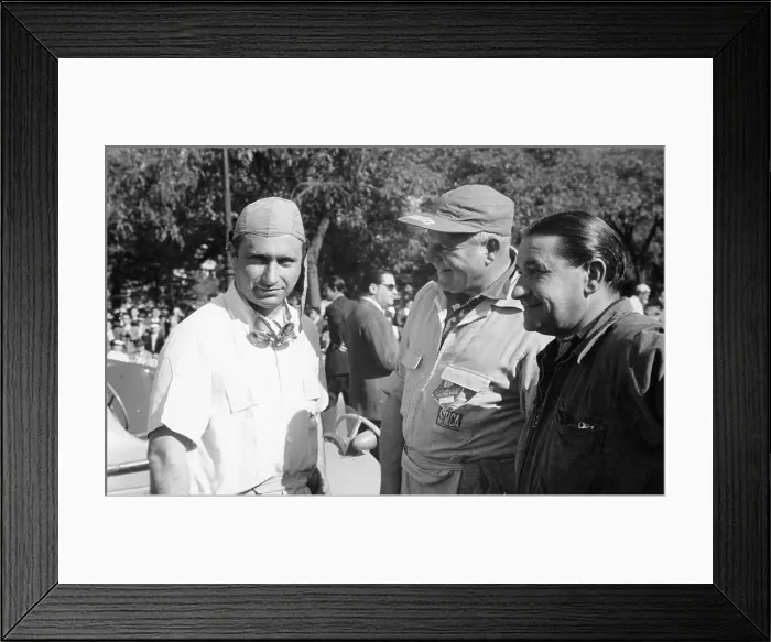 Framed Print : Juan Manuel Fangio, (1950s?) Framed Print : Juan Manuel Fangio, (1950s?)