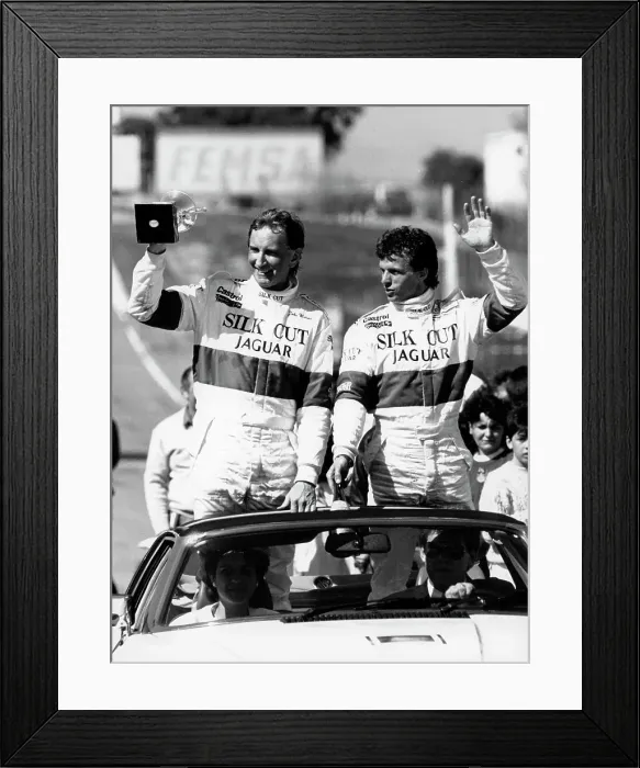 Framed Print : John Watson and Jan Lammers waving at the crowds at Jarama, Spain, 1987 Framed Print : John Watson and Jan Lammers waving at the crowds at Jarama, Spain, 1987