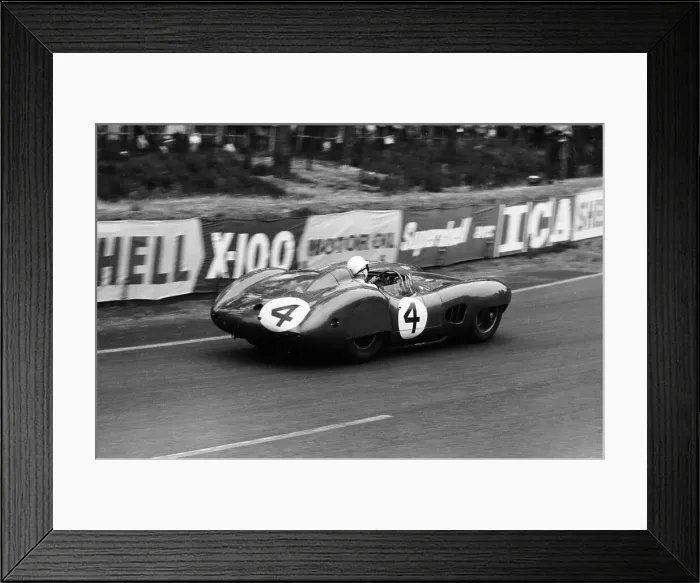 Framed Print : Stirling Moss in an Aston Martin DBR1, Le Mans 24 Hours, France, 1959. Artist: Maxwell Boyd Framed Print : Stirling Moss in an Aston Martin DBR1, Le Mans 24 Hours, France, 1959. Artist: Maxwell Boyd