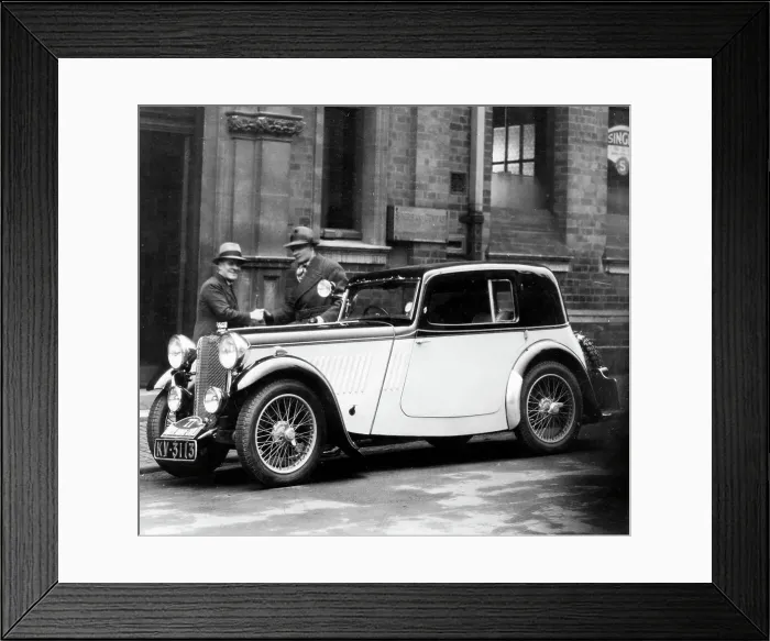 Framed Print : 1933 Singer Nine Sports Coupe for Monte Carlo Rally, driver Stanley Barnes Framed Print : 1933 Singer Nine Sports Coupe for Monte Carlo Rally, driver Stanley Barnes