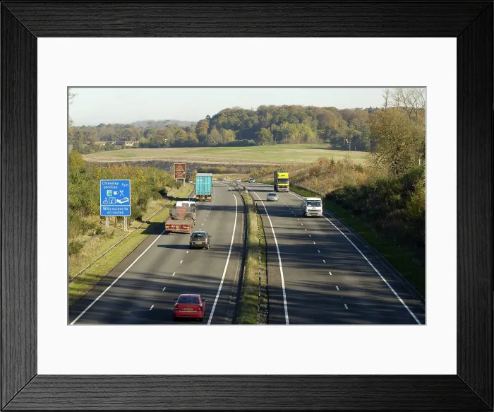 Framed Print : A34 South of Chievely Services 2005 Framed Print : A34 South of Chievely Services 2005