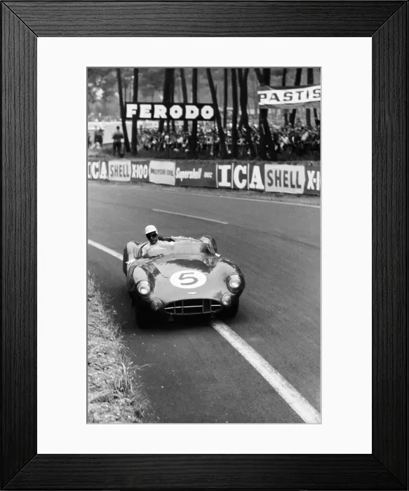Framed Print : Aston Martin DBR1 in action, Le Mans 24 Hours, France, 1959. Artist: Maxwell Boyd Framed Print : Aston Martin DBR1 in action, Le Mans 24 Hours, France, 1959. Artist: Maxwell Boyd