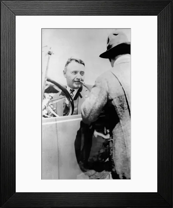 Framed Print : Barney Oldfield, pace car driver for the Indianapolis 500, 1922