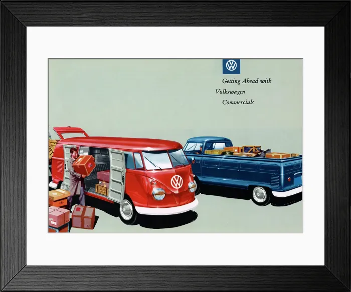 Framed Print : 1960 Volkswagen commercial vehicle brochure Framed Print : 1960 Volkswagen commercial vehicle brochure