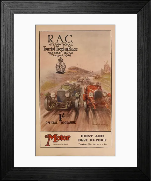 Framed Print : A programme for the RAC International Tourist Trophy Race, Belfast, Northern Ireland, 1929 Framed Print : A programme for the RAC International Tourist Trophy Race, Belfast, Northern Ireland, 1929
