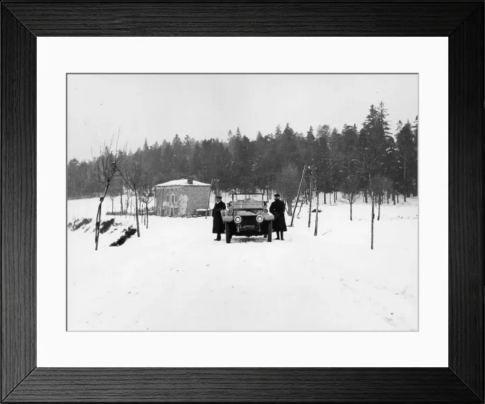 Framed Print : 1909 Rolls-Royce Silver Ghost in snow, France, c1909 Framed Print : 1909 Rolls-Royce Silver Ghost in snow, France, c1909