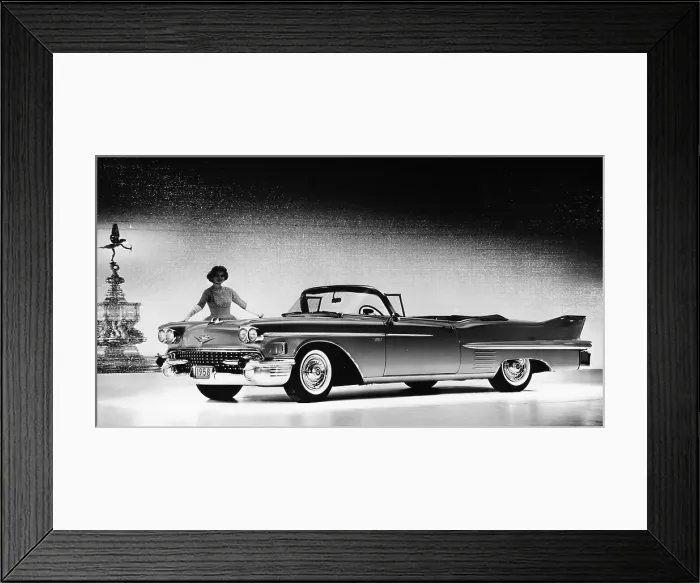 Framed Print : Model with a Cadillac car, 1958 Framed Print : Model with a Cadillac car, 1958