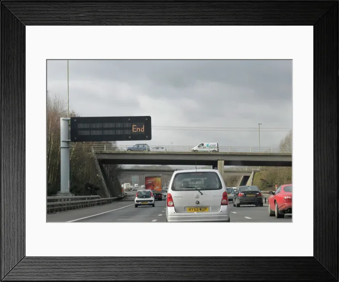 Framed Print : M27 Motorway Matrix overhead warning sign Framed Print : M27 Motorway Matrix overhead warning sign